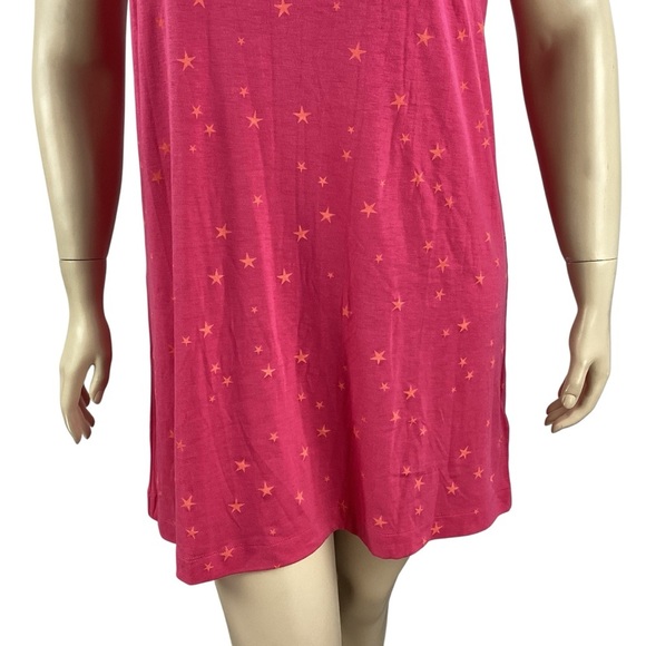 Wildfox Sleep Tank Dress Pink Stars Large - Picture 3 of 7